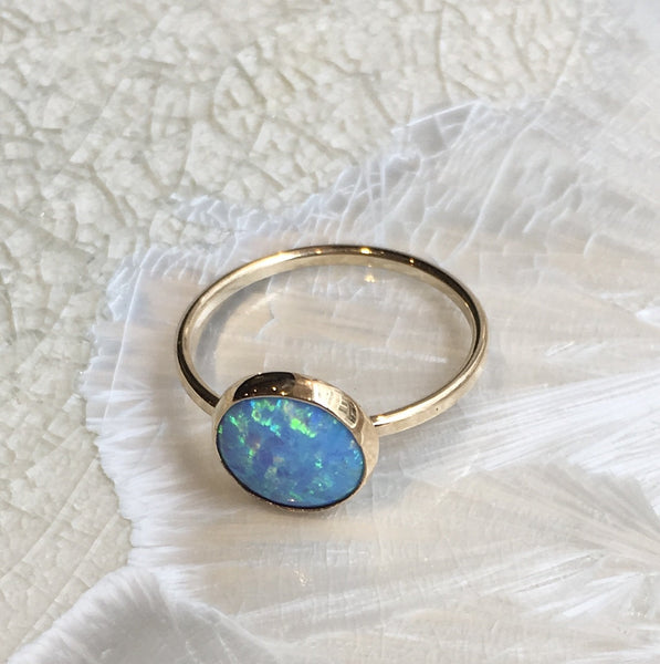 Opal ring, birthstone ring, Gold Filled ring, stacking ring, personalised ring, dainty ring, delicate gemstone ring - So happy R2455-2