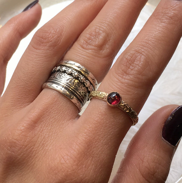 Garnet ring, January birthstone ring, Gold ring, Gold Filled stacking ring, custom ring, dainty ring, stone ring - Enlightenment R2612
