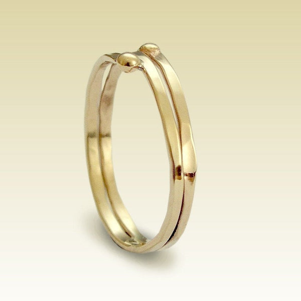 Stacking Ring, Thin Gold Band, Simple ring, Wrapped wire Band, Yellow Gold Band, gold midi Ring, Stacking Band - What's your story R90019