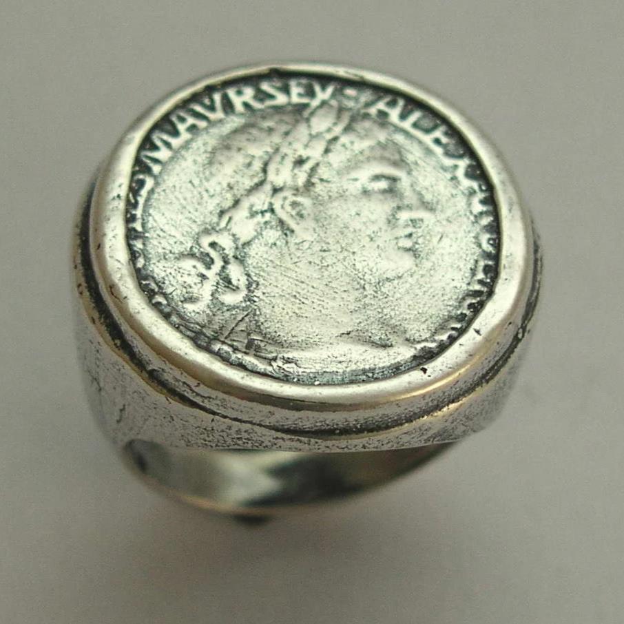 Large coin Mens ring