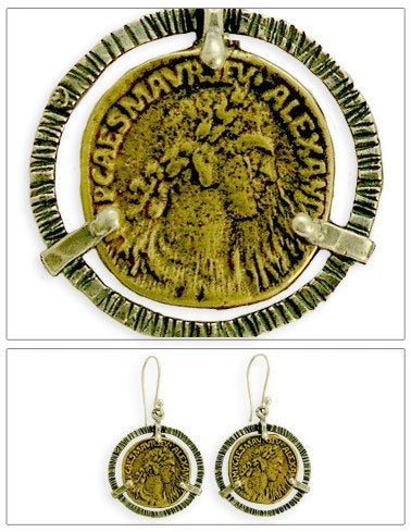  sterling silver brass coin earrings