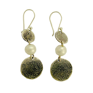 Pearl earrings, Sterling silver earrings, dangle earrings, bridal earrings, simple earrings, casual long earrings - Longing - E7906B