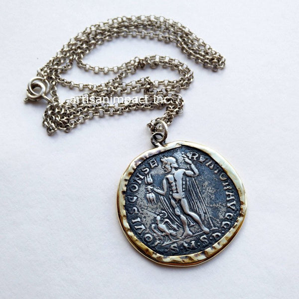 silver gold coin necklace