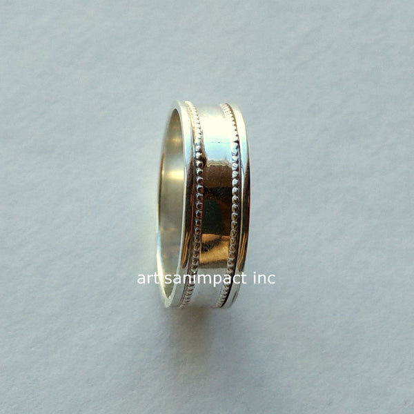Spinning ring, Spinner ring, simple ring, unisex band, sterling silver band, thin silver ring, unisex wedding band - shimmering light  R2103