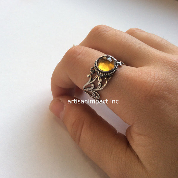 Silver birthstone ring