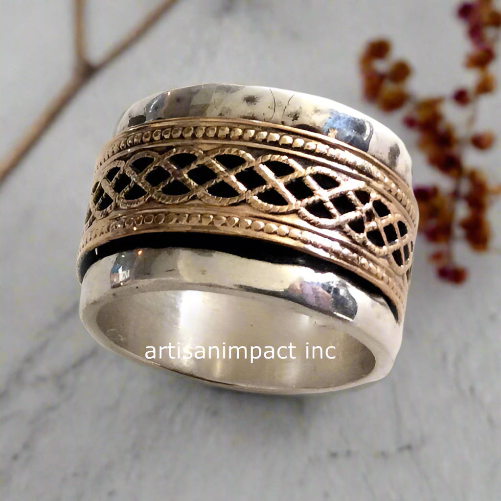 Silver Gold filled Spinner Ring - Main Image