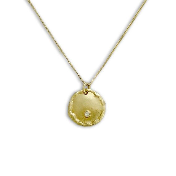 Solid gold necklace, diamond necklace, yellow gold necklace, bridal necklace, necklace with pendant, gold diamond pendant - Emotions NG4508