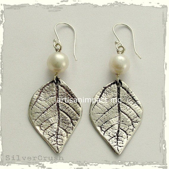 Botanical earrings, sterling silver studs, leaf earrings, leaf studs, nature earrings, simple earrings, little studs, gift - Petit E8037