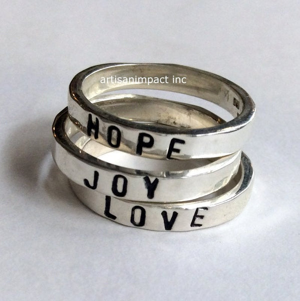 Stackable name ring, Mothers Ring, Children name ring, Stacker name ring, Stacking Ring Set, Engraved ring, Valentines - In the Heart R2145