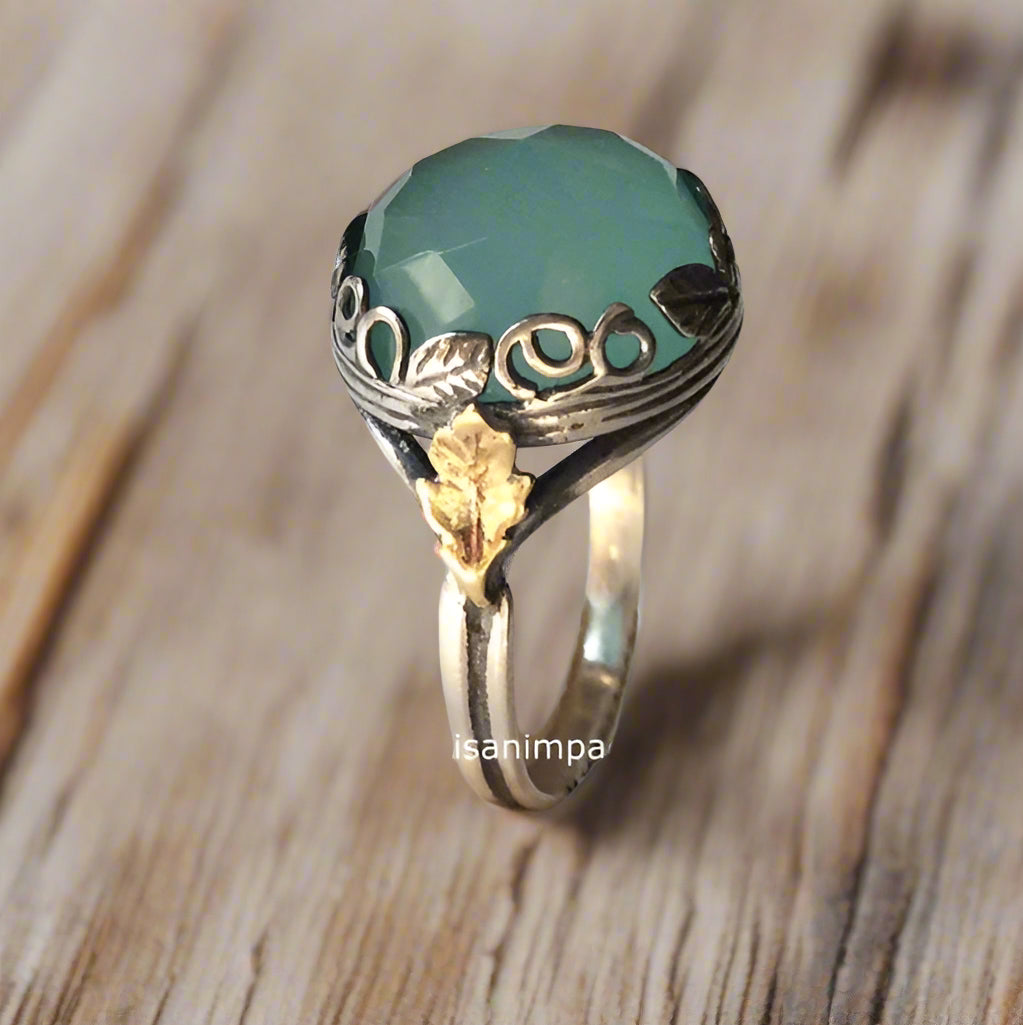 Jade Gold Silver Ring - Magical Mystery. – Artisan Look