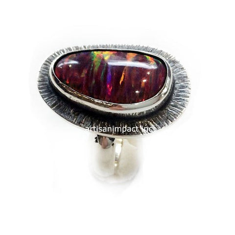 Fire opal ring