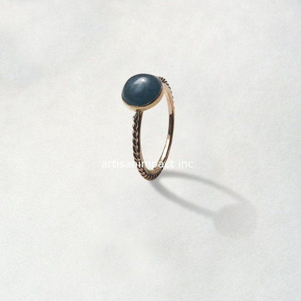 Aquamarine ring, simple Gold ring, dainty ring, Gold Engagement ring, stacking ring, delicate ring, boho ring - Women of the World R2251