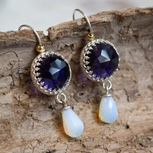 Amethyst opalite long Dangle earrings