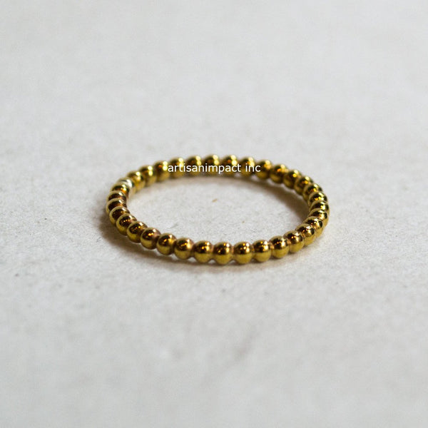 Thin band, balls ring, simple band, gold simple ring, Yellow gold band, Gold wedding band, boho band, stacking ring, ball ring - Happy R2282
