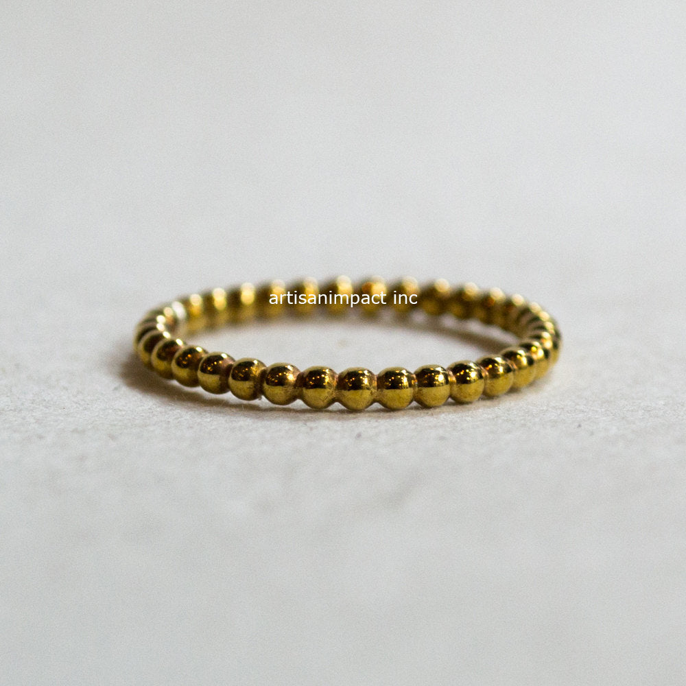 Thin band, balls ring, simple band, gold simple ring, Yellow gold band, Gold wedding band, boho band, stacking ring, ball ring - Happy R2282
