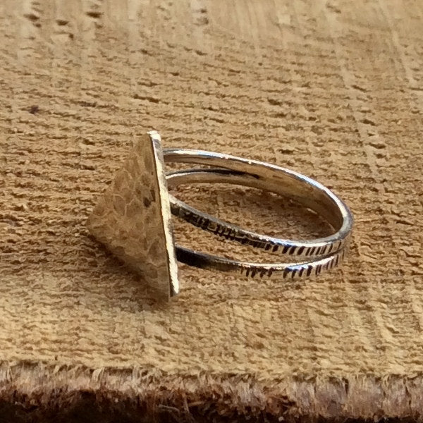 Triangle ring, sterling silver band, stacking band, stacking ring, simple silver band, dainty ring, delicate band - It Was You R2292