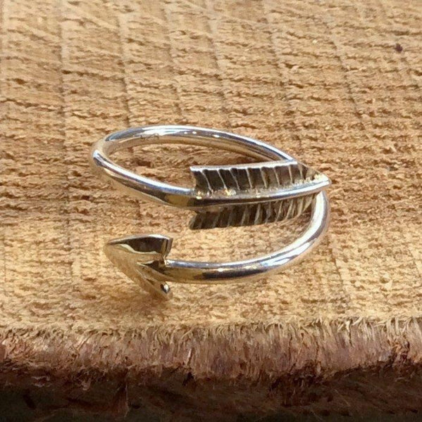 Arrow silver adjustable simple dainty ring