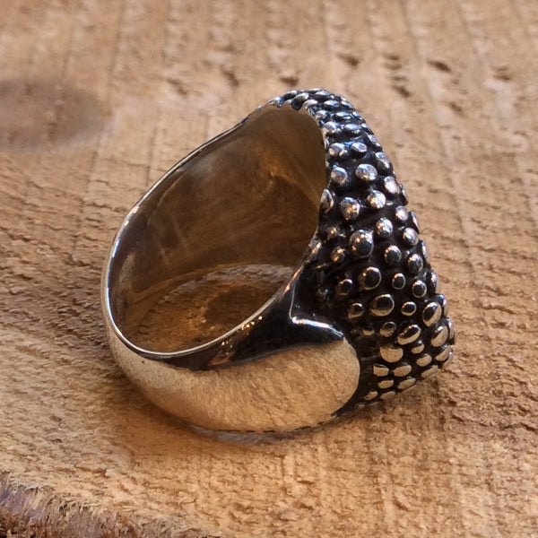 Chunky silver ring, dotted silver ring, cocktail ring, big silver ring, statement ring, casual ring, boho ring - Runaway R2313
