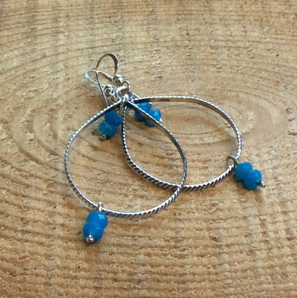 Teardrop earrings, dangle earrings, blue stones earrings, chandelier earrings, stone earrings, boho, gypsy earrings - Be Inspired E8028