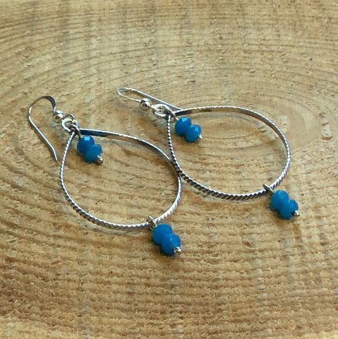 Teardrop earrings, dangle earrings, blue stones earrings, chandelier earrings, stone earrings, boho, gypsy earrings - Be Inspired E8028
