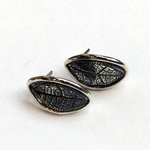 Woodland stud earrings, botanical earrings, sterling silver earrings, leaf earrings, leaf studs, nature earrings, simple - Skyfall E8029