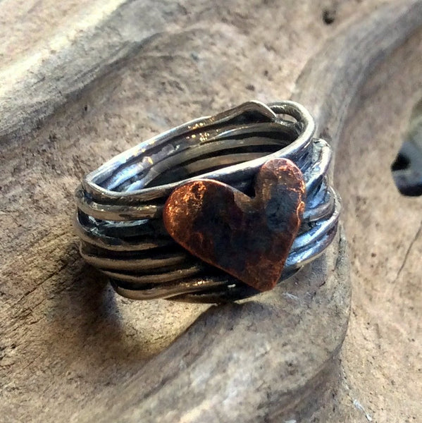 Copper heart Ring