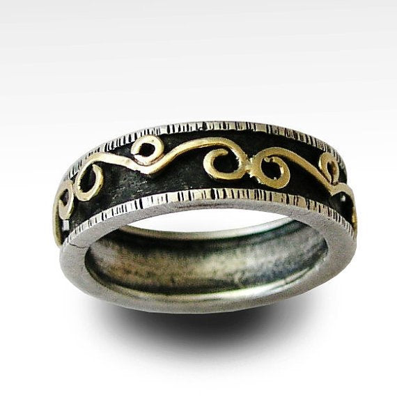 Celtic ring, Meditation ring, infinity ring, spinner ring, Sterling silver ring, silver gold ring, Men's wedding band  - Love games 2. R1361