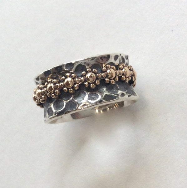  silver gold ring