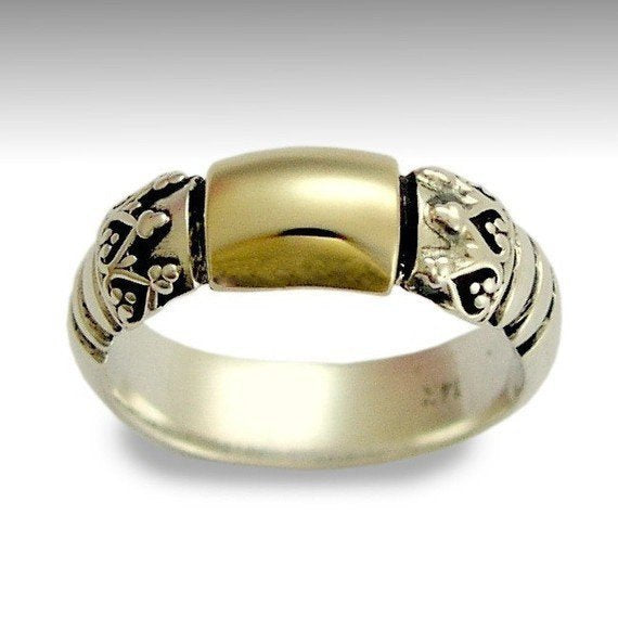 silver gold filigree ring