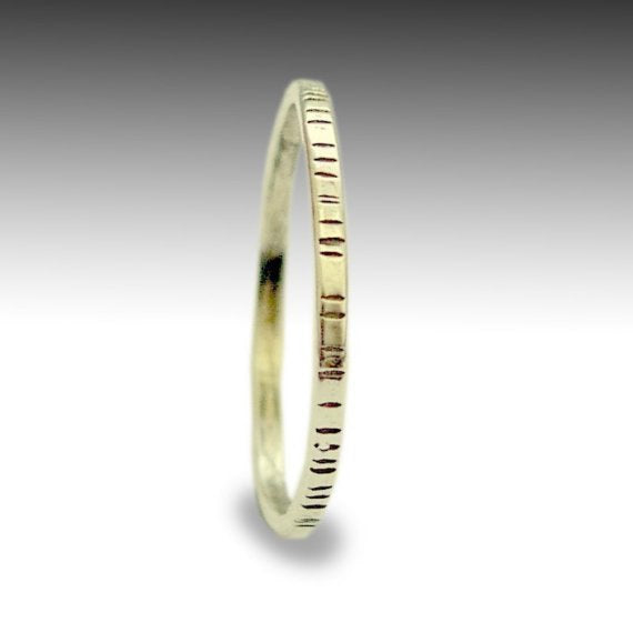 Gold band, Wedding band, Thin band, grooved band, 14k yellow gold band, simple band, women's band, simple ring, stacking ring - Time RG1594