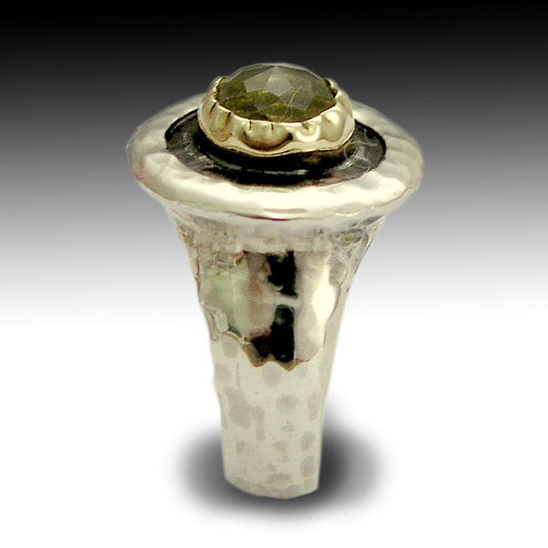 Gemstone ring, Sterling silver ring, lemon quartz ring, silver gold ring, stone ring, cocktail ring, gypsy statement ring - Imagine R1428