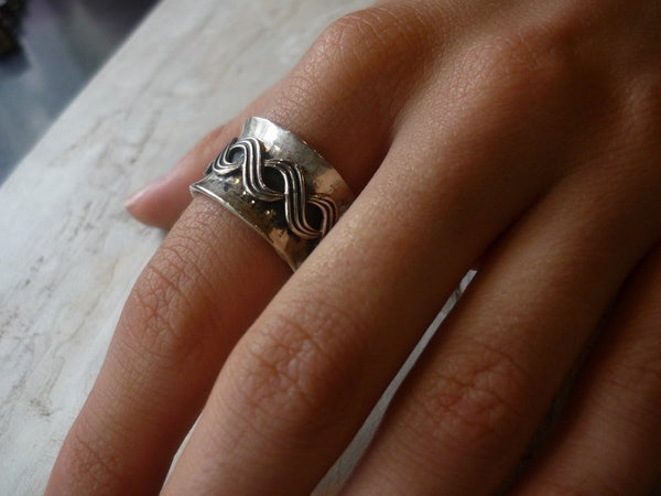 braided Silver wedding ring