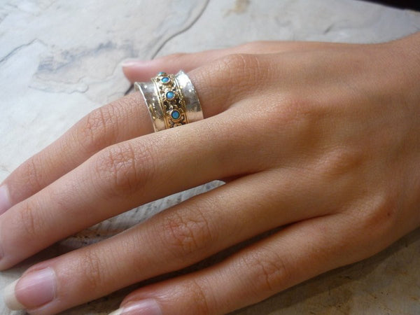 Silver Wedding spinner ring