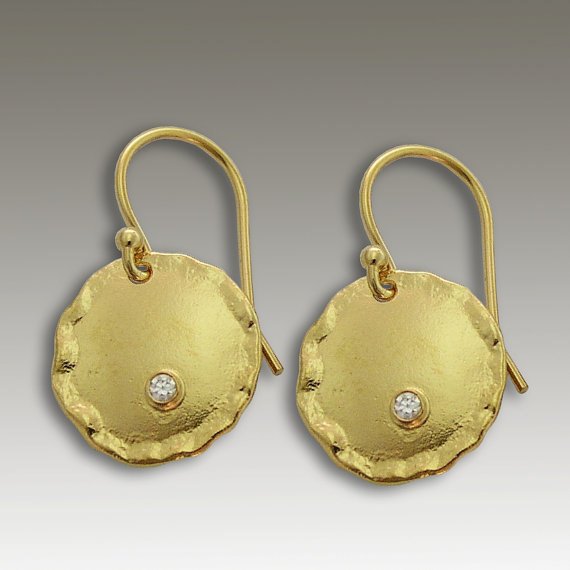 Diamond 14k gold earrings