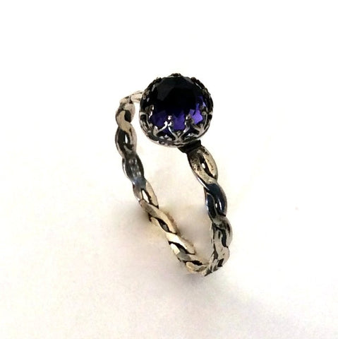 Amethyst Sterling silver Crown ring