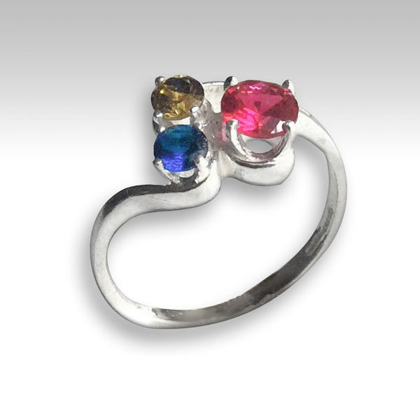 Birthstones dainty multi stones ring