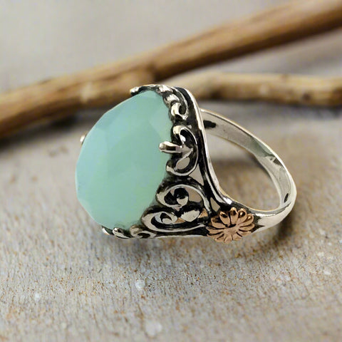 925 Sterling Silver Oval Gemstone Ring - Handmade Statement Jewelry Gift For Women