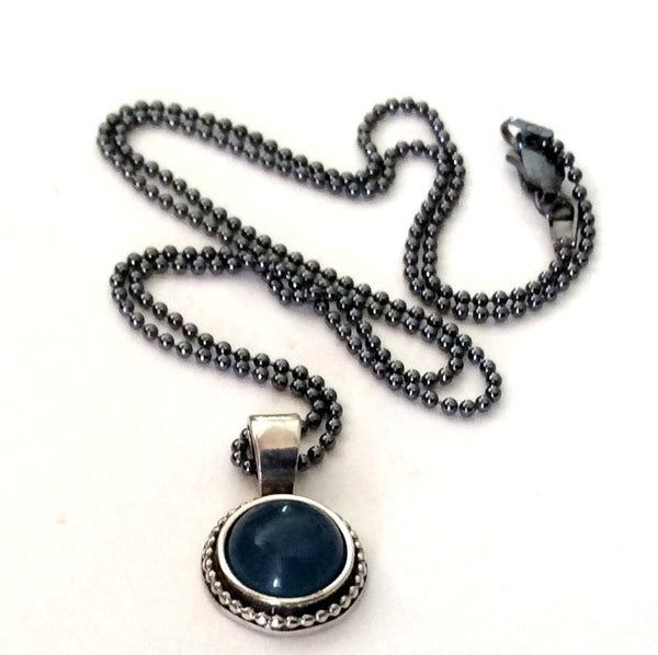 gemstone necklace, little aquamarine pendant