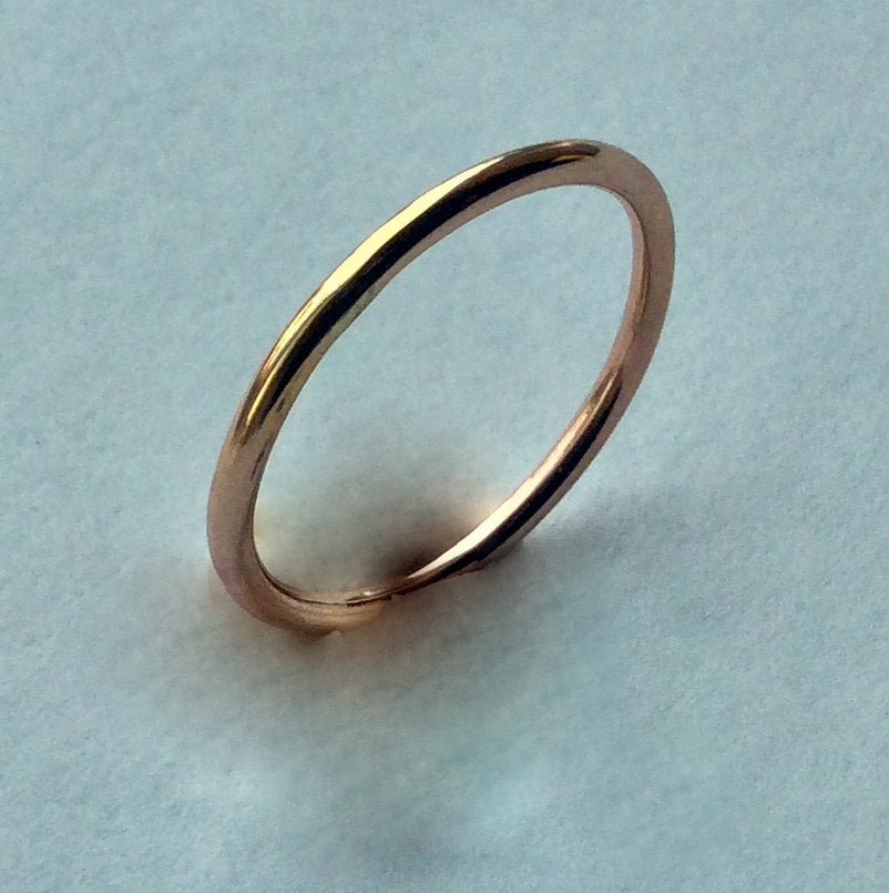 Gold wedding band, dainty gold filled band, stacking band, simple gold band, gold ring, unisex ring, wedding band - I Will Follow R2230