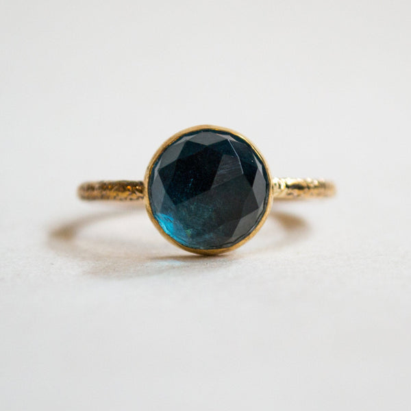 London blue topaz Ring, Gold filled ring, engagement ring, alternative ring, solitaire ring, Boho ring, gypsy ring - Time after time R2286