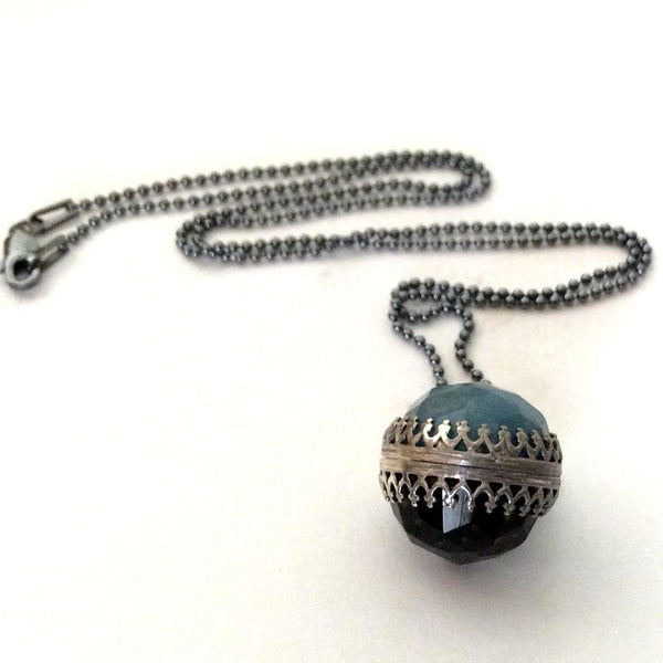 Birthstones pendant energy ball necklace