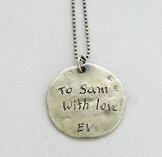 Stamped Artisan silver deals necklace