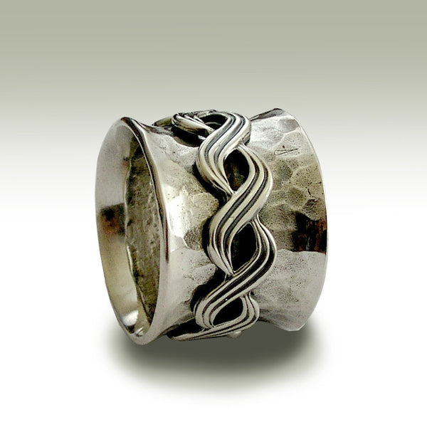 infinity knot ring, sterling silver ring,oxidized silver ring, silver band, eternity celtic ring, spinner ring - Nothing compares R1739B