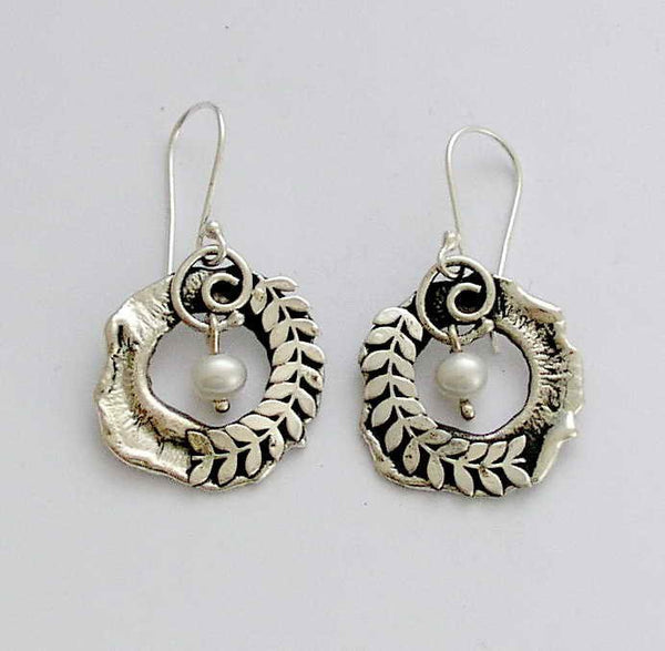 Mixed metal earrings, dangle earrings, pearl drops, sterling silver earrings, pearl earrings, silver gold earrings - Guilty pleasures. E2056