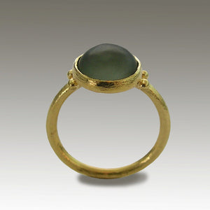 Solid Gold engagement ring, green Jade ring, 14k gold ring, unique engagement ring, gemstone ring, boho ring, modern - Green Ocean RG1769-1