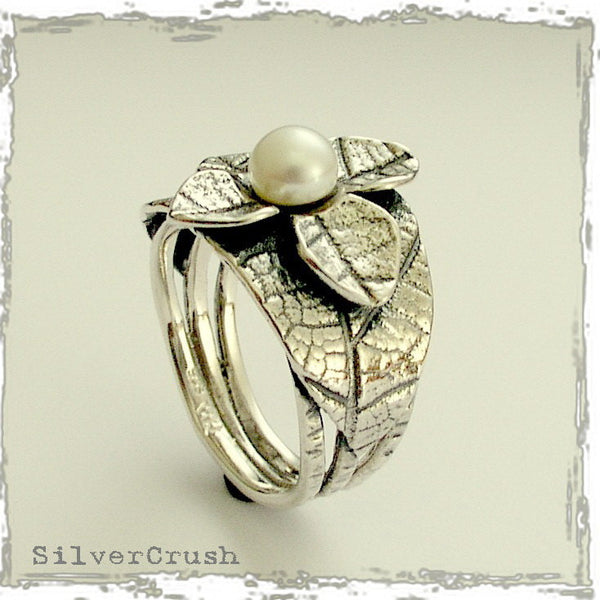 Garnet ring, gemstone ring, cocktail ring, statement ring, Sterling silver ring, gemstone ring, botanical ring, leaf ring - The dream R1695A
