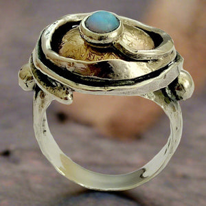 Silver gold Birthstone ring