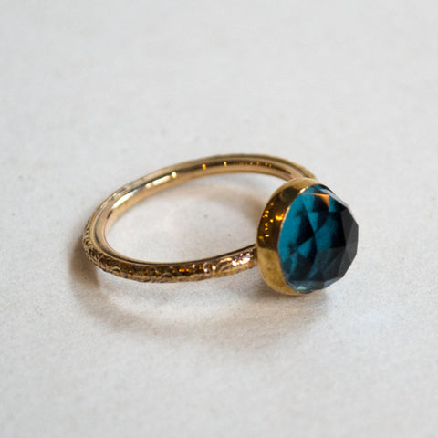 London blue topaz Ring, Gold filled ring, engagement ring, alternative ring, solitaire ring, Boho ring, gypsy ring - Time after time R2286