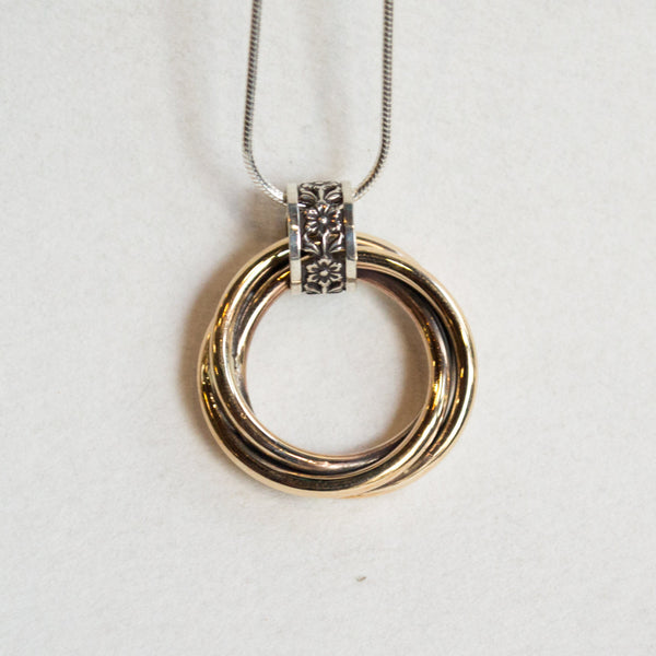 Silver Gold necklace, circles pendant, Bohemian necklace, modern pendant, modern jewelry, casual necklace, gold necklace - Endorse N2019