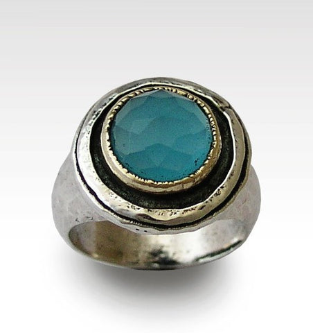 Blue quartz statement ring